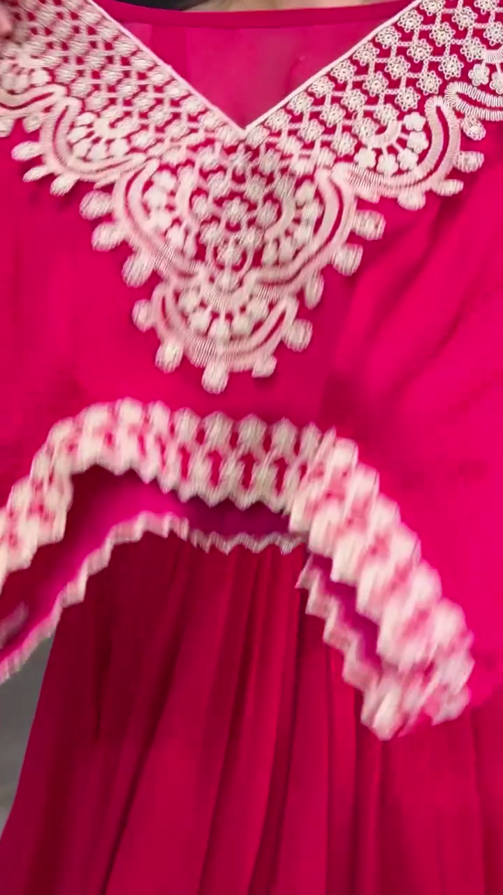 Embroidered Thread Work Semi-Stitched Lehenga - Image 18