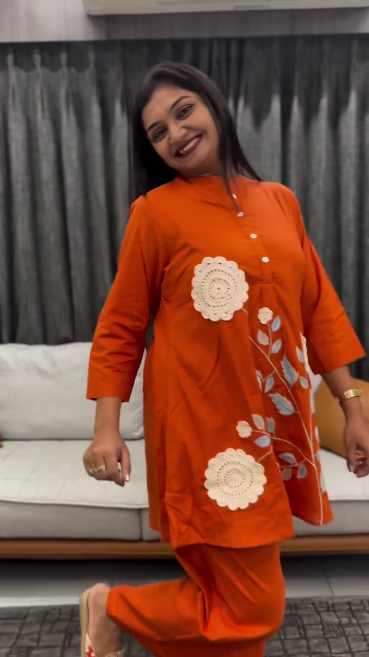 Girl's Floral Print Rayon Kurti - Image 3