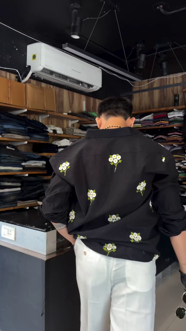 Double Gauge Embroidered Casual Regular Fit Shirt - Image 4