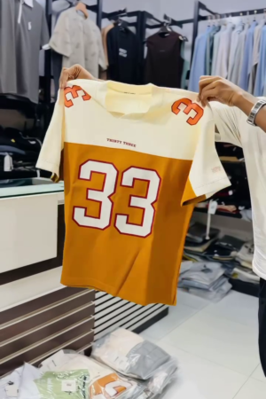 Men Jersey Print Oversized Fit Crew-Neck T-Shirt